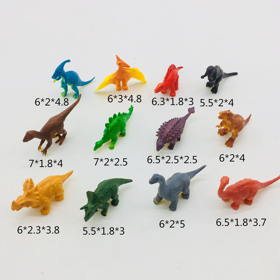 Dinosaur Age Dinosaur Wild Animal Vinyl Model 12-Piece Set Solid Vinyl Color Dinosaur Doll Decoration