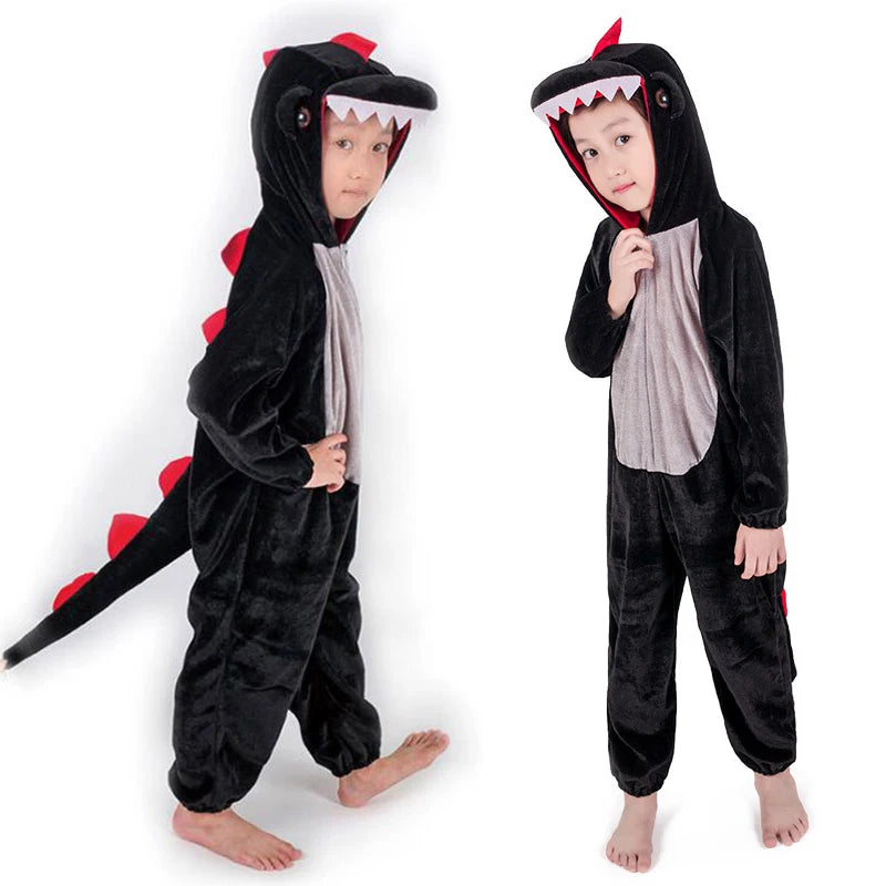 Cute Kids Animal Dinosaur Kugurumi Costume Cosplay Boys Child Green Black Kindergarten School Party Game Role Play Suit Umorden