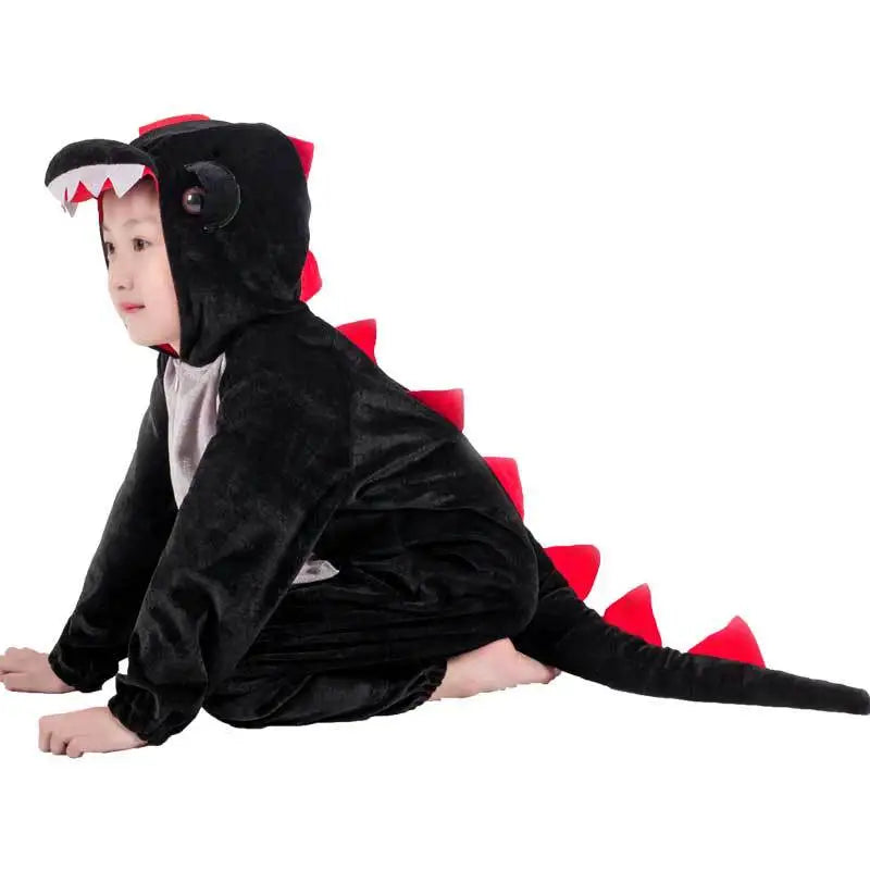 Cute Kids Animal Dinosaur Kugurumi Costume Cosplay Boys Child Green Black Kindergarten School Party Game Role Play Suit Umorden