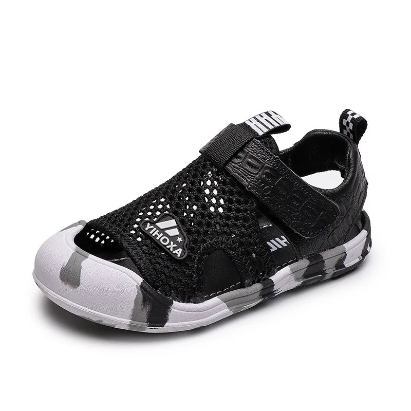 Children's shoes 2023 boy sandals new summer children's non-slip soft bottom genuine  leather boys shoes