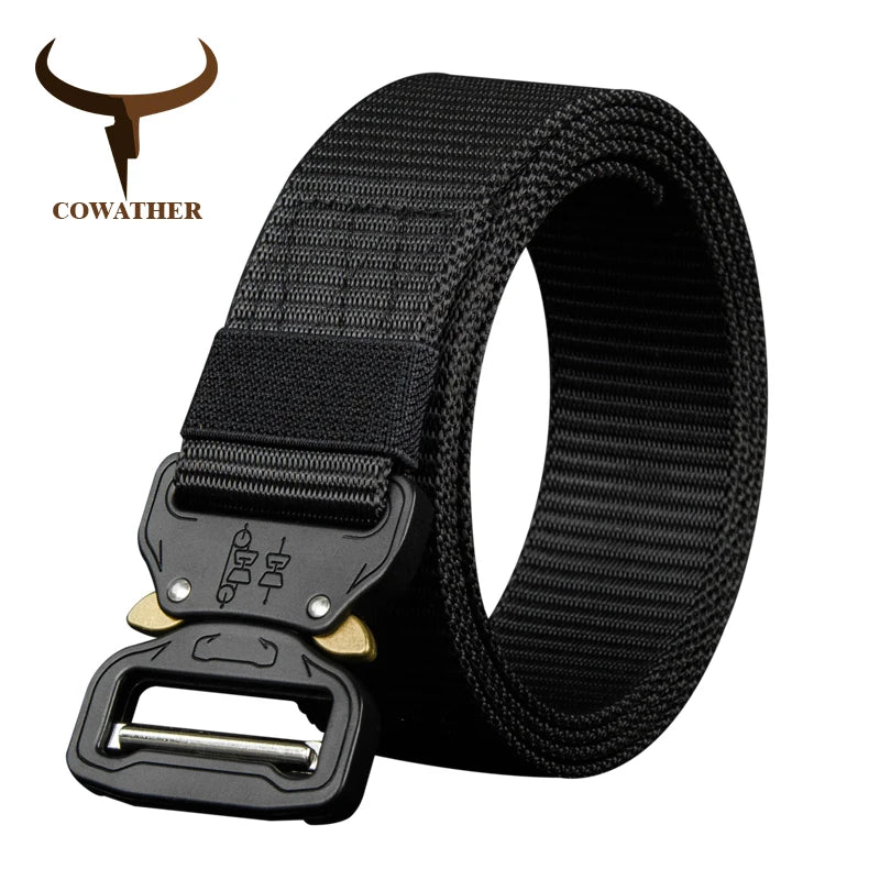 COWATHER 110 130 150 170cm long big size new nylon material mens belt military outdoor male jeans tactical belts for men luxury