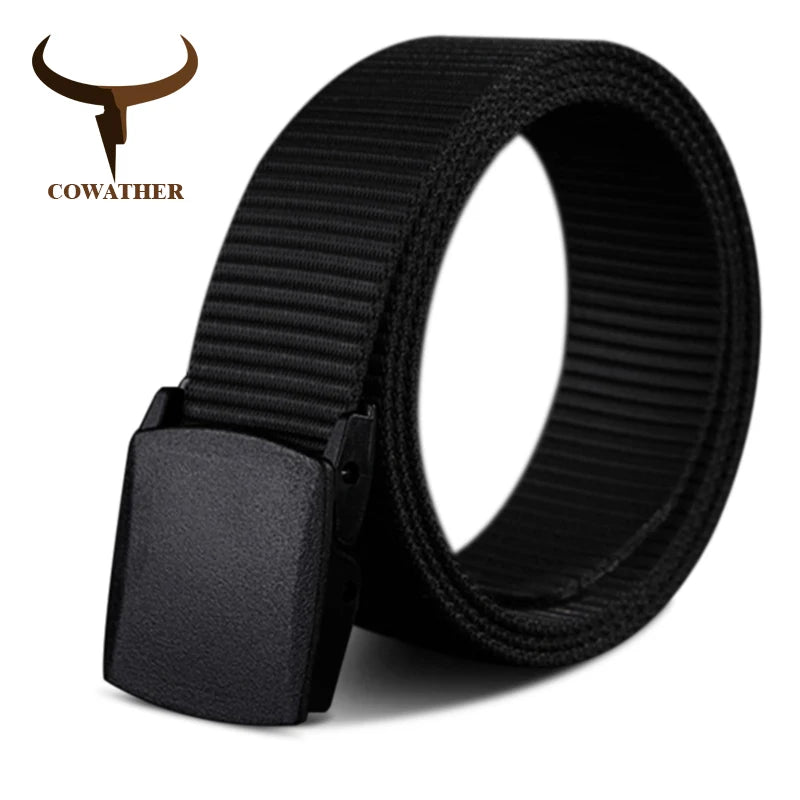 COWATHER 110 130 150 170cm long big size new nylon material mens belt military outdoor male jeans tactical belts for men luxury