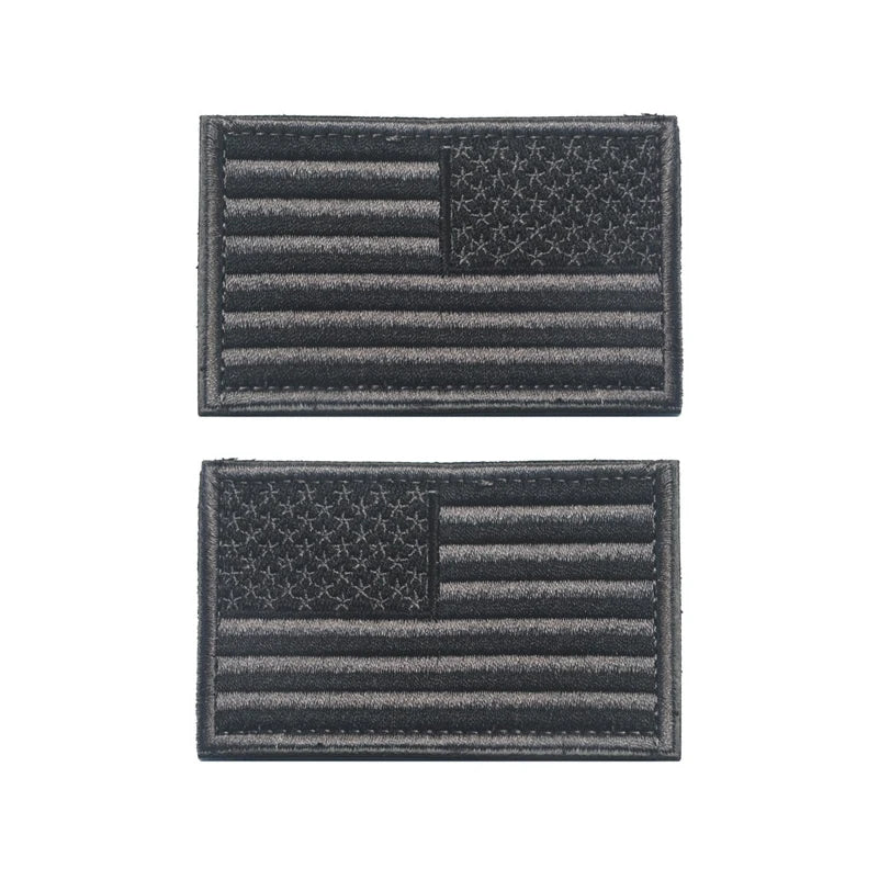 Bundle 2 pieces American Flag Left And Right Military Patch USA Military Flag Tactical Badge Hook&Loop Embroidery Patches