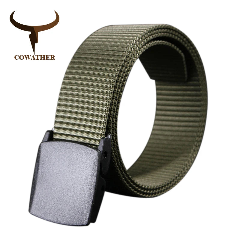 COWATHER 110 130 150 170cm long big size new nylon material mens belt military outdoor male jeans tactical belts for men luxury