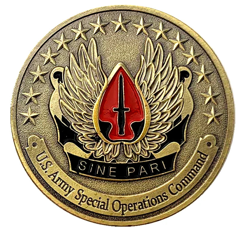 U.S.Army Airborne Coin Sine Pari Special Operations Cpmmand Challenge Coins Collection Memorial Souvenirs Collectibles gifts