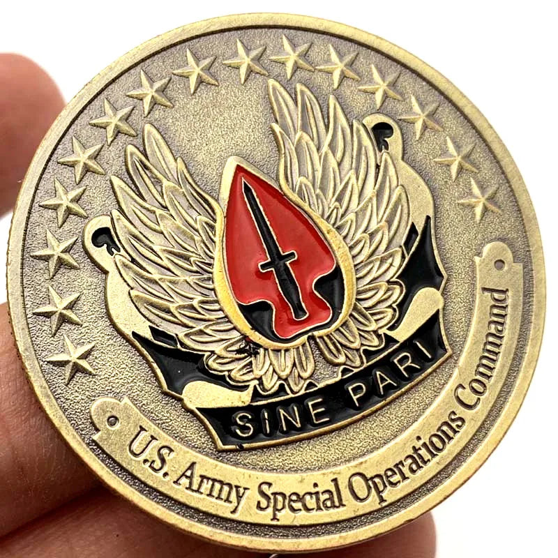 U.S.Army Airborne Coin Sine Pari Special Operations Cpmmand Challenge Coins Collection Memorial Souvenirs Collectibles gifts