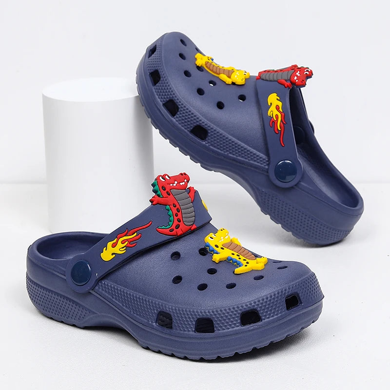 Children Sslippers Boys Clogs Cartoon Crocodile Kids Casual Shoes Cute Beach Indoor Soft Lightweight Boys Sandals Free Shipping