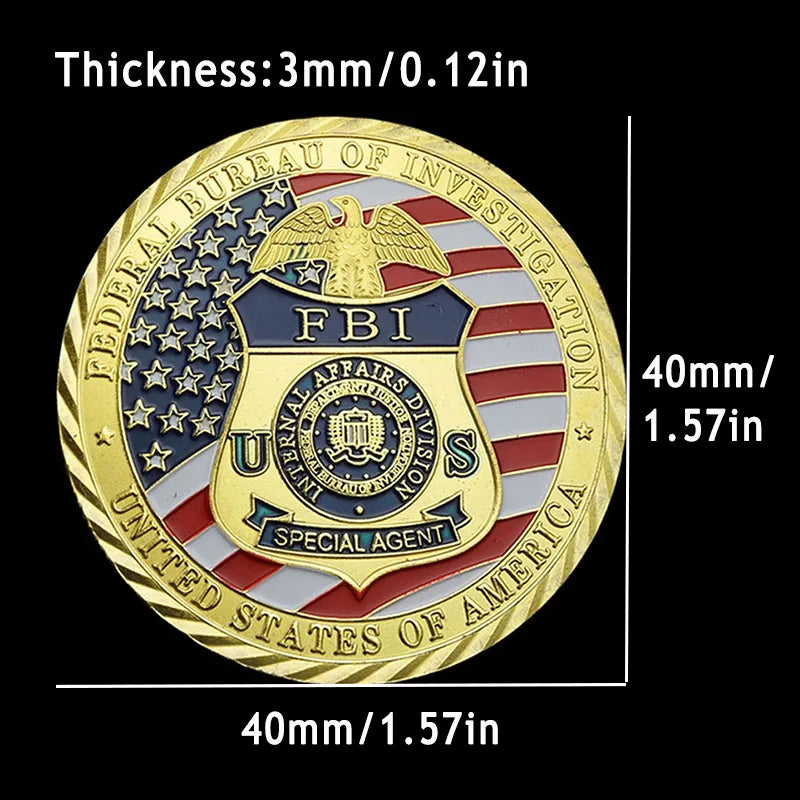 US Federal Bureau of Investigation Souvenir Coin United States FBI ST. Micheal Commemorative Coin Challenge Coin Collection Gift