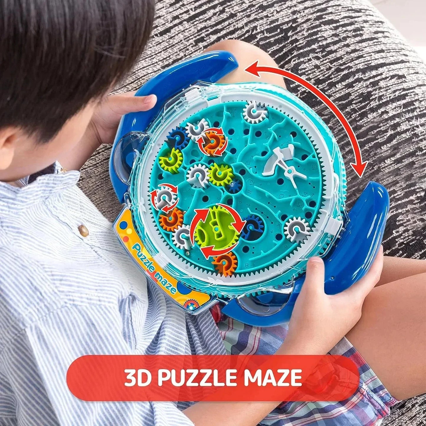 Creative 3D Puzzle Handheld Rolling Ball Gear Maze Game Gear Labyrinth Disk Gear Balance Ball IQ Puzzle Kids Educational Toys