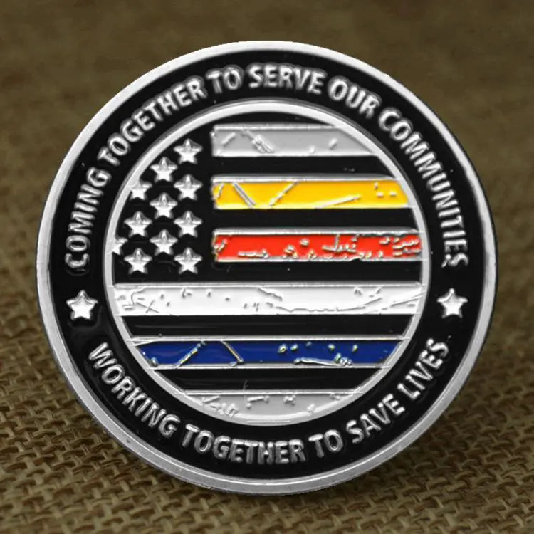 United States Fire Rescue EMS Police Souvenir Coin Collectible Silver Gold Plated Challenge Coin Commemorative Coin