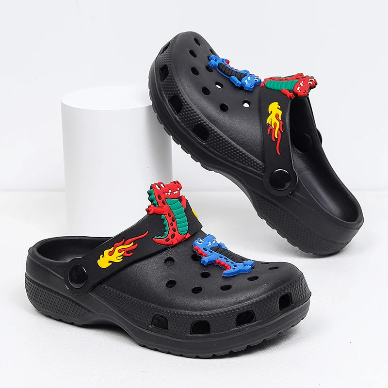 Children Sslippers Boys Clogs Cartoon Crocodile Kids Casual Shoes Cute Beach Indoor Soft Lightweight Boys Sandals Free Shipping