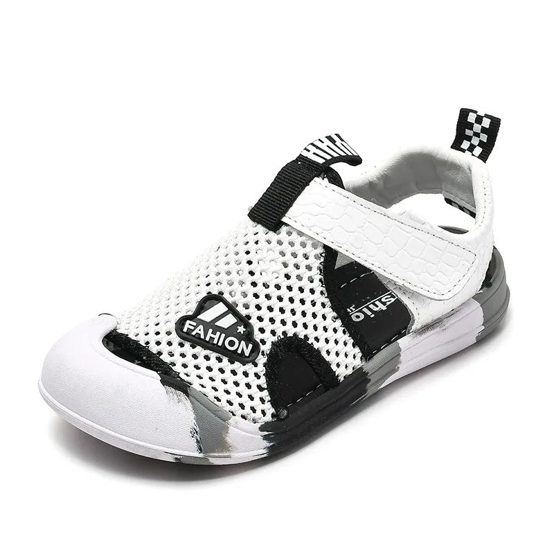 Children's shoes 2023 boy sandals new summer children's non-slip soft bottom genuine  leather boys shoes