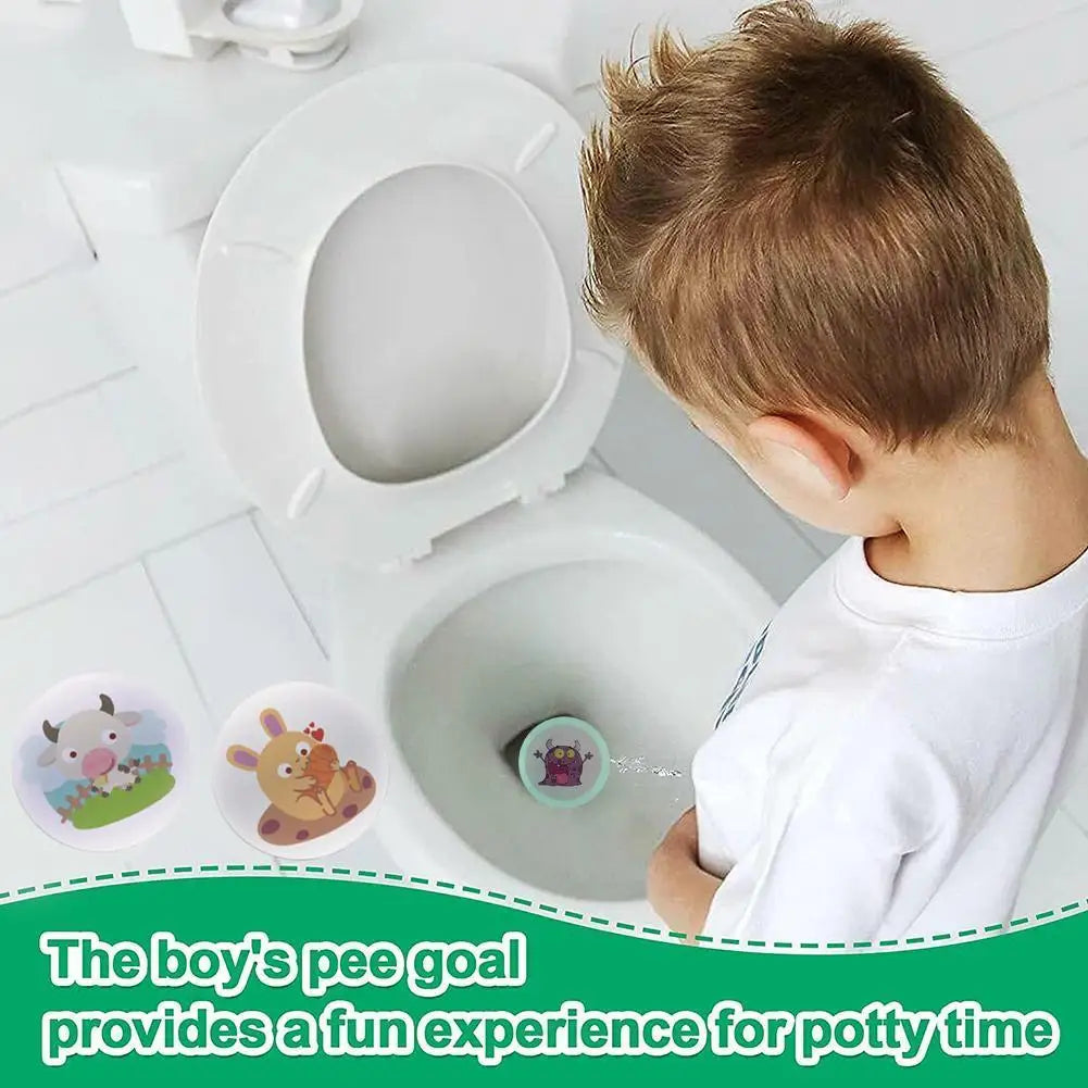 Color Changing Toilet Targets Sticker Cute Anmial Flushable Pee Aiming Targets For Kids Potty Training