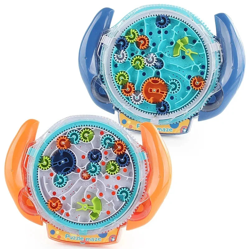 Creative 3D Puzzle Handheld Rolling Ball Gear Maze Game Gear Labyrinth Disk Gear Balance Ball IQ Puzzle Kids Educational Toys