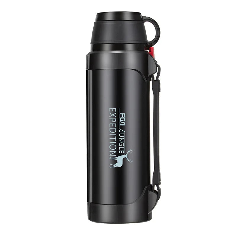 Water Bottle , Stainless Steel Military Thermos , Travel Portable Thermos For Tea, Large Cup Mugs for Coffee,  1200/1900ML