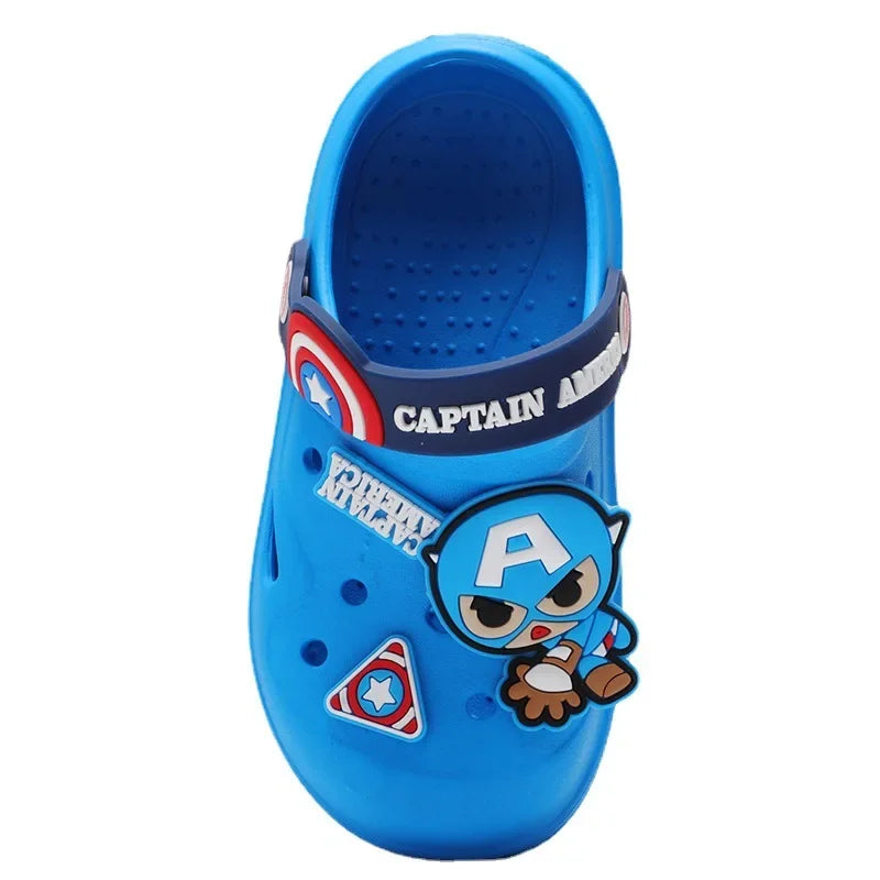 Children Garden Shoes Baby Boy Girl Cartoon Iron Man Spider Man Sandal Summer Slipper Kid Indoor Non-slip Beach Sandals 150-200