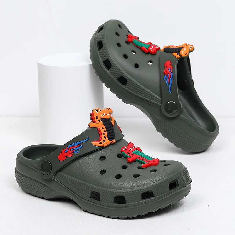 Children Sslippers Boys Clogs Cartoon Crocodile Kids Casual Shoes Cute Beach Indoor Soft Lightweight Boys Sandals Free Shipping