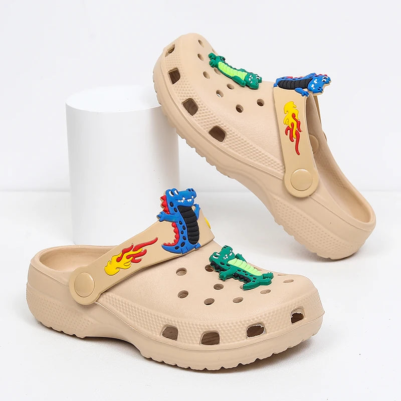 Children Sslippers Boys Clogs Cartoon Crocodile Kids Casual Shoes Cute Beach Indoor Soft Lightweight Boys Sandals Free Shipping