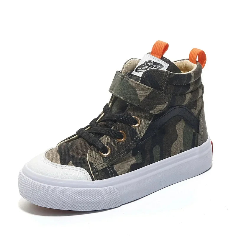 Zapatillas Platform Child Casual Shoe 2023 Autumn New Camouflage Boy Canvas Shoe High Top Girl Sports Shoe Kid Shoe Zapatos Niña