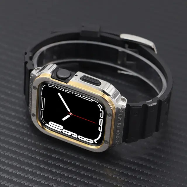 Watch Band Stainless Steel And Rubber